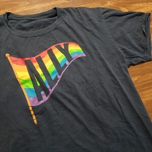 ALLY FLAG PRIDE T-SHIRT - XL // LGBTQ Rainbow tee shirt love